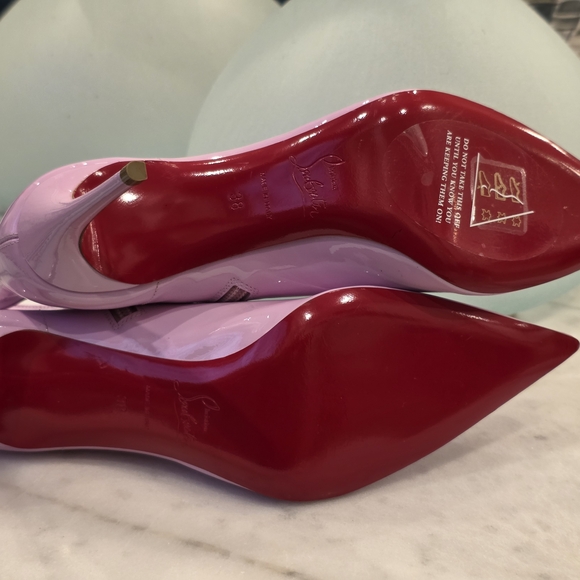 Christian Louboutin Patent Leather Lilac 100mm Heeled Boots - Picture 7 of 7